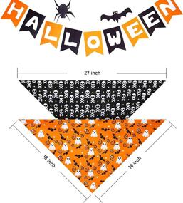 img 3 attached to Halloween Bandana Reversible Triangle Accessories Dogs in Apparel & Accessories