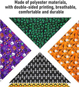 img 2 attached to Halloween Bandana Reversible Triangle Accessories Dogs in Apparel & Accessories