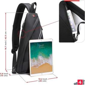 img 1 attached to 🔋 Charging Sling Backpack with iPad Design