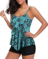 holipick flounce printed tankini bathing logo