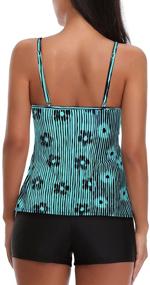 img 2 attached to Holipick Flounce Printed Tankini Bathing