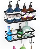 🚿 kadolina 2 pack adhesive shower caddy bathroom shelf: rustproof stainless steel organizer for shampoo and conditioner storage inside shower - no drilling required (black) logo