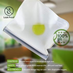 img 1 attached to 👜 SPLF 12 Pack BPA FREE Reusable Storage Bags: Leakproof Silicone and Plastic Free Lunch Bags for Food Meat Fruit Veggies - Including 6 Reusable Sandwich Bags and 6 Reusable Snack Bags