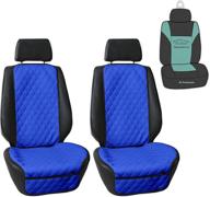 🚗 fh group pu faux leather luxury diamond design front set car seat protector, airbag compatible with gift – universal fit for cars, trucks & suvs (blue) logo