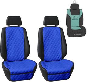 img 4 attached to 🚗 FH Group PU Faux Leather Luxury Diamond Design Front Set Car Seat Protector, Airbag Compatible with Gift – Universal Fit for Cars, Trucks & SUVs (Blue)