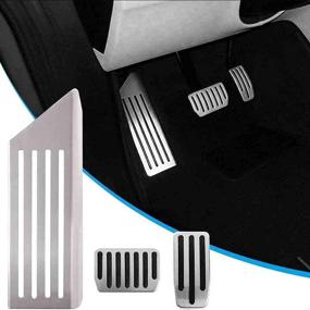 img 2 attached to Non-Slip Performance Foot Pedals Pads Auto Stainless Steel Pedal Covers for Tesla Model 3/Y – PACEWALKER