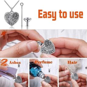 img 2 attached to 💖 925 Sterling Silver Heart Memorial Jewelry for Ashes - CHENGHONG Cremation Urn Necklace Keepsake Pendant for Women and Girls