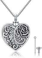 💖 925 sterling silver heart memorial jewelry for ashes - chenghong cremation urn necklace keepsake pendant for women and girls logo