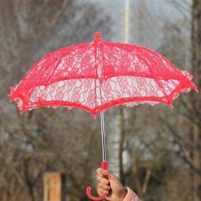 img 2 attached to Великолепный зонтик с вышивкой: Зонтик TOPINCN для шикарного оформления и защиты.