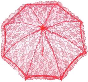 img 3 attached to Великолепный зонтик с вышивкой: Зонтик TOPINCN для шикарного оформления и защиты.