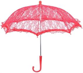 img 4 attached to Великолепный зонтик с вышивкой: Зонтик TOPINCN для шикарного оформления и защиты.