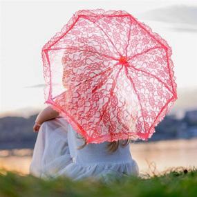 img 1 attached to Великолепный зонтик с вышивкой: Зонтик TOPINCN для шикарного оформления и защиты.
