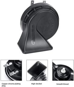 img 1 attached to 🐌 Snail Car Horn Waterproof 520Hz Loud One 12V High Tone Electric Horn - Ideal for Motorcycle Pickup RV SUV MPV Van Electric Scooter Electric Mopeds (Black High)