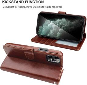 img 2 attached to 📱 Bocasal iPhone 11 Pro Wallet Case - Card Holder & Kickstand - Shockproof PU Leather Protective Cover with Wrist Strap - Flip Design - for 5.8 inch iPhone 11 Pro (Brown)