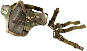 img 4 attached to 🎭 OneTigris 6" Foldable Half Face Mesh Mask: Military Style Comfort & Adjustable Tactical Protection