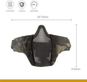 img 3 attached to 🎭 OneTigris 6" Foldable Half Face Mesh Mask: Military Style Comfort & Adjustable Tactical Protection