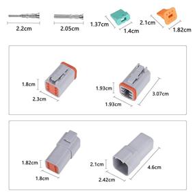 img 3 attached to 🔌 5 набор разъемов розетки серии MUYI DT, 6 контактов, серого цвета - водонепроницаемые по стандарту IP67, прочные, сечение провода 14-22 AWG, непрерывный ток 13 Ампер, модели DT04-6P DT06-6S с разъемами-защелками W6P W6S.