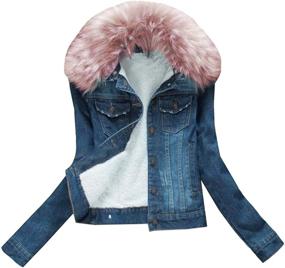 img 1 attached to YOUMU Fleece Jacket Thicken Sherpa Women's Clothing for Coats, Jackets & Vests