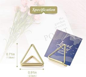 img 3 attached to AIEVE Place Card Holders: 24 Pack Triangle Shape Table Card Holders for Weddings, Parties, and Office Use - Gold