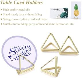 img 2 attached to AIEVE Place Card Holders: 24 Pack Triangle Shape Table Card Holders for Weddings, Parties, and Office Use - Gold