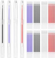 🖍️ 8-pack of heat erasable fabric marking pens with 56 refills in a clear pen case - ideal for quilting, sewing, and dressmaking logo