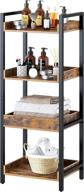 🏠 rustic 4-tier storage rack: rolanstar free-standing shelf units with metal frame - ideal for living room, bathroom, balcony & kitchen! логотип