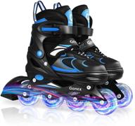 gonex adjustable inline skates with light up wheels - fun illuminating roller blades for kids and adults logo