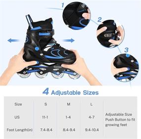 img 2 attached to Gonex Adjustable Inline Skates with Light Up Wheels - Fun Illuminating Roller Blades for Kids and Adults