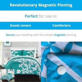 img 1 attached to 🛏️ PinionPins Magnetic Duvet Clips and Comforter Fasteners - Enhanced Strength Compared to Conventional Bedding Pins - Multipurpose Use as Duvet Donuts, Curtain or Drape Fasteners, or for Securing Upholstery. Set of 16 Pins - Cloth