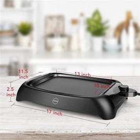 img 2 attached to 🍳 iCucina Nonstick Electric Griddle, 1000 Watt Even-Heating Flat Griddle Grill for Pancakes, Dash Eggs, Tortillas, Quesadillas - 13in Immersible Plate with Removable Trip for Maximum Convenience