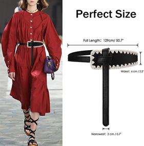 img 3 attached to URIZZD Women Leather Dresses Adjustable Women's Accessories and Belts