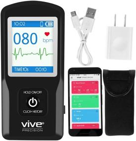 img 4 attached to 📱 Vive Precision EKG ECG Monitor with App - Portable Heart Rate Pocket Device - Detects Irregular Cardiac Rhythm - Wireless Electrocardiogram Test - Smartphone Compatible