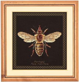 img 4 attached to 🐝 Thea Gouverneur Counted Cross Stitch Kit 3017.05 Honey Bee Embroidery DIY Pre-Sorted DMC Threads Aida Black 6.7x7.1inch