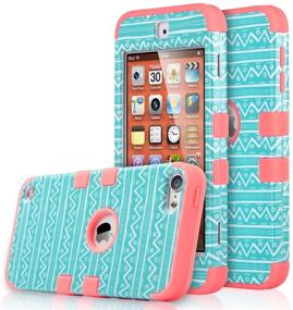 img 4 attached to ULAK iPod Touch 6 Case, iPod 6 Cases - Shockproof Hybrid High Soft Silicone + Hard PC Cover with Wave Pattern in Rose Pink - Anti-Slip & Anti-Scratch Protective Case