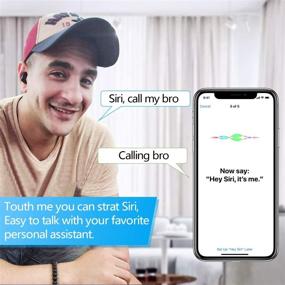 img 3 attached to 🎧 Водонепроницаемые беспроводные наушники True Wireless, спортивные наушники Bluetooth 5.0 с сенсорным управлением и голосовым помощником Siri - мини наушники с AAC аудио и встроенным микрофоном (Черный)