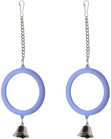 img 4 attached to 🦜 2-Piece Bird Mirror with Bell - Interactive Hanging Toy for Cockatiel, Parakeets, Canaries, Budgie - Cage Accessories for Playtime