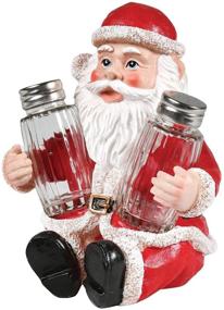 img 1 attached to 🎅 DWK Santa Claus Spice Holder Figurine with Refillable Salt and Pepper Shakers - Christmas Salt and Pepper Shakers Set, 3 Piece Christmas Kitchen Set (6")