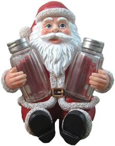 img 4 attached to 🎅 DWK Santa Claus Spice Holder Figurine with Refillable Salt and Pepper Shakers - Christmas Salt and Pepper Shakers Set, 3 Piece Christmas Kitchen Set (6")