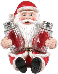 img 2 attached to 🎅 DWK Santa Claus Spice Holder Figurine with Refillable Salt and Pepper Shakers - Christmas Salt and Pepper Shakers Set, 3 Piece Christmas Kitchen Set (6")