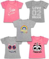 🦄 girls' clothing: printed unicorn rainbow t-shirts - adorable designs! logo