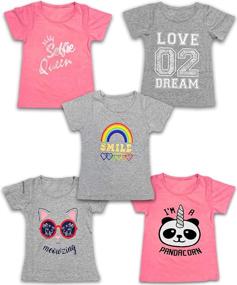 img 3 attached to 🦄 Girls' Clothing: Printed Unicorn Rainbow T-Shirts - Adorable Designs!