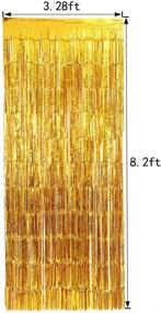 img 2 attached to 🌈 Shop the 4 Pack 3.28 ft x 8.2 ft Metallic Tinsel Foil Fringe Curtain Rainbow - Stunning Tinsel Door Curtains for Memorable Events, Parties, and Celebrations (Gold)