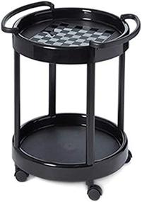 img 1 attached to 🌿 Plastmeccanica Tea Trolley: Stylish Two-Tier Round Table Serving Cart with Wheels - Indoor and Outdoor Black Server, TV Snack Table