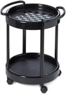 🌿 plastmeccanica tea trolley: stylish two-tier round table serving cart with wheels - indoor and outdoor black server, tv snack table logo