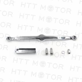 img 1 attached to Chrome Aluminum Skull Gear Shift Linkage for Harley CVO Electra Glide Fat Boy Heritage Softail - HTTMT MT288-014, Adjustable Range 300mm to 330mm