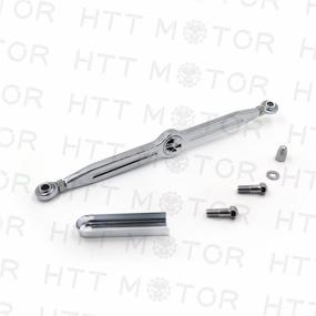 img 2 attached to Chrome Aluminum Skull Gear Shift Linkage for Harley CVO Electra Glide Fat Boy Heritage Softail - HTTMT MT288-014, Adjustable Range 300mm to 330mm