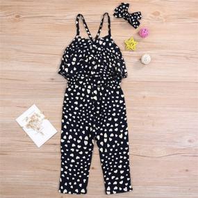 img 2 attached to White Sunflower Toddler Jumpsuit Overalls for Girls: One Pieces Clothing, Jumpsuits, and Rompers