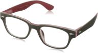 👓 peepers bellissima rectangular reading glasses, gray/red, 1.5" power – enhanced for seo logo