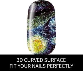 img 2 attached to ⭐️ Van Gogh's Starry Night Fullnail Stickers: Transform Your Nails into a Glittery Starry Sky! (2 Sheets + 1 Mini Grater)