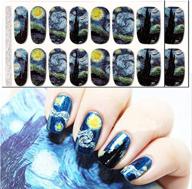 ⭐️ van gogh's starry night fullnail stickers: transform your nails into a glittery starry sky! (2 sheets + 1 mini grater) logo